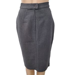 Max Mara Vintage Gray Wool Pencil Skirt (4)